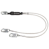 PRO 6' Cable Energy Absorbing Lanyard: Dual Leg, Snap Hooks