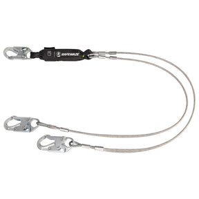 PRO 6' Cable Energy Absorbing Lanyard: Dual Leg, Snap Hooks