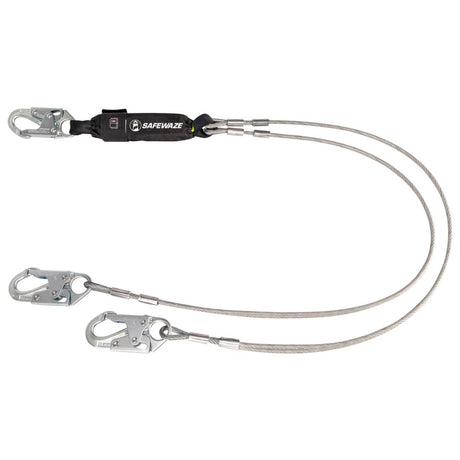 PRO 6' Cable Energy Absorbing Lanyard: Dual Leg, Snap Hooks