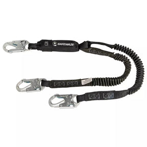 PRO 6' Stretch Energy Absorbing Lanyard: Dual Leg, Snap Hooks