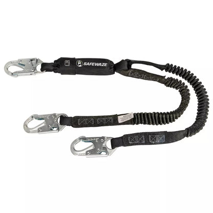 PRO 6' Stretch Energy Absorbing Lanyard: Dual Leg, Snap Hooks