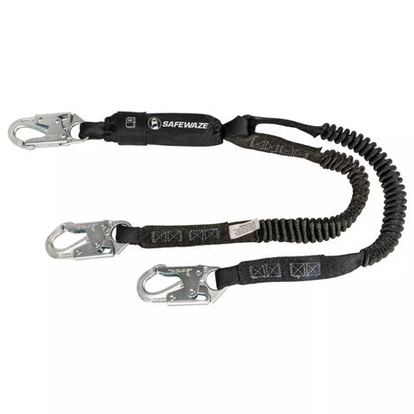 PRO 6' Stretch Energy Absorbing Lanyard: Dual Leg, Snap Hooks