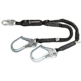 PRO 6' Stretch Energy Absorbing Lanyard: Dual Leg, Rebar Hooks
