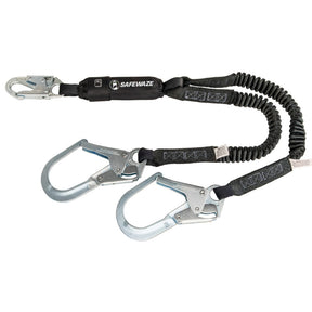 PRO 6' Stretch Energy Absorbing Lanyard: Dual Leg, Rebar Hooks