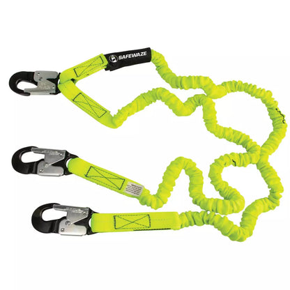 PRO 6' Stretch Internal Energy Absorbing Lanyard: Dual Leg, Alu Snap Hooks