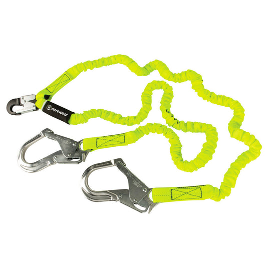 PRO 6' Stretch Internal Energy Absorbing Lanyard: Dual Leg, Alu Rebar Hooks