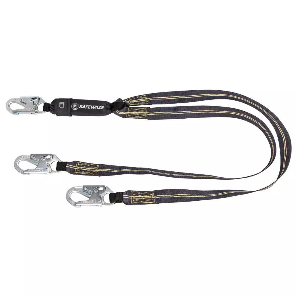 Welding 6' Energy Absorbing Lanyard: Dual Leg, Snap Hooks