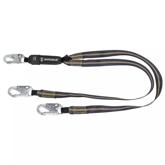 Welding 6' Energy Absorbing Lanyard: Dual Leg, Snap Hooks
