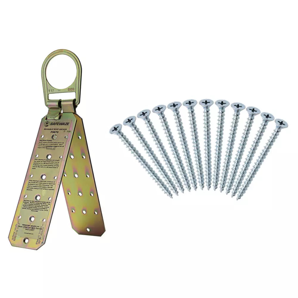 Reusable Roof Anchor, 12pc Sheet Metal Screws