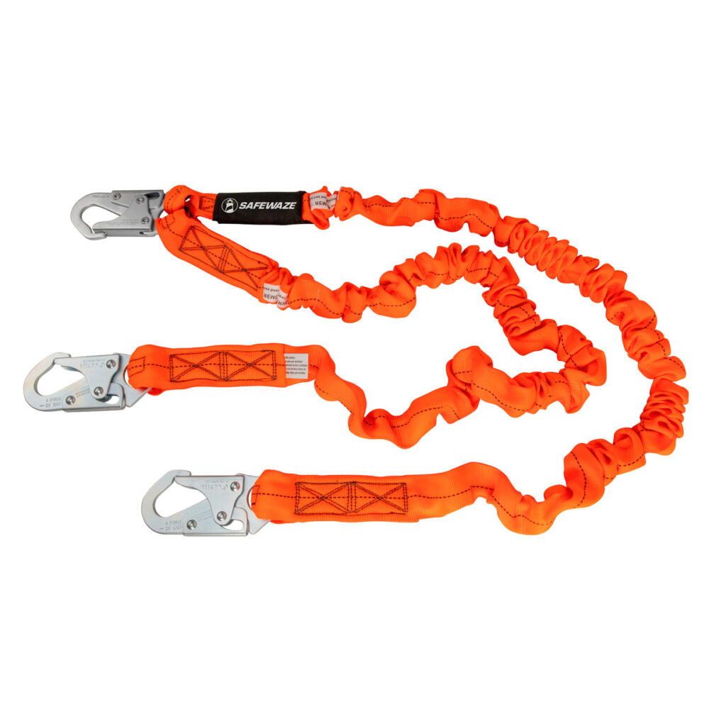 V-Line 6' Stretch Internal Energy Absorbing Lanyard: Dual Leg, Snap Hooks