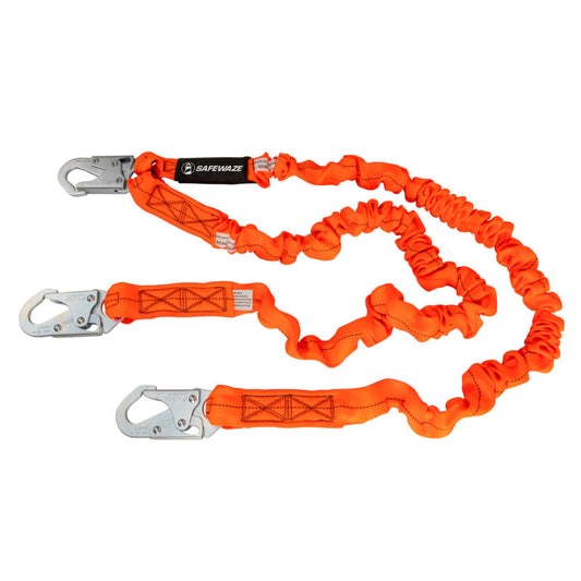 V-Line 6' Stretch Internal Energy Absorbing Lanyard: Dual Leg, Snap Hooks