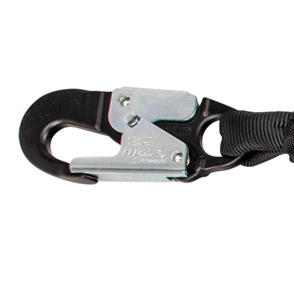 PRO 6' Stretch Energy Absorbing Lanyard: 12' FF Dual Leg, Alu Rebar Hooks, Rescue Rings - Image 2