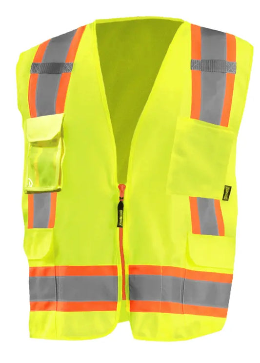 Sustainable Two-Tone Solid/Mesh Vest LUX-RYSM2T