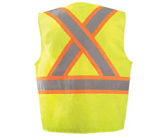 Mesh Two-Tone Surveyor X-Back Vest W/Zipper ECO-ATRNSMX