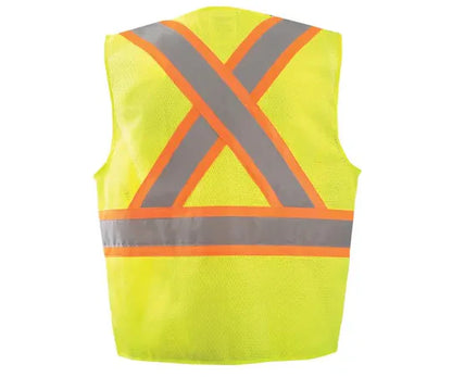 Mesh Two-Tone Surveyor X-Back Vest W/Zipper ECO-ATRNSMX