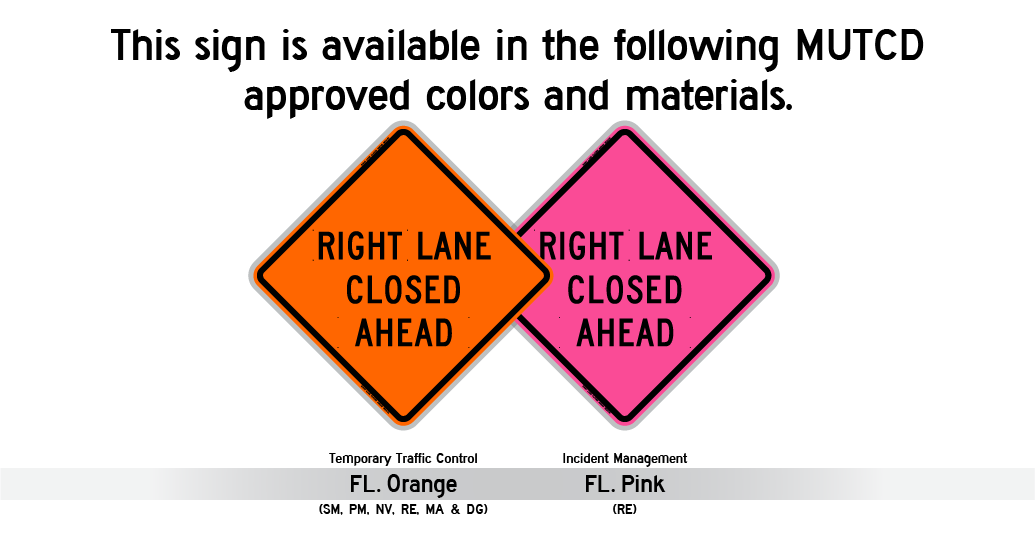 Right Lane Closed Ahead (3 Line)(RUS)