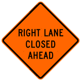 Right Lane Closed Ahead (3 Line)(RUS)