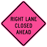 Right Lane Closed Ahead (3 Line)(RUS)