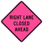 Right Lane Closed Ahead (3 Line)(RUS)