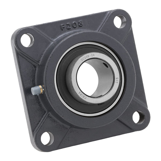 UCF208-24,  4-Bolt Flange Mounted Ball Bearing, 1.5" Bore (ID),  Insert Bearing: UC208-24,  Housing: F204