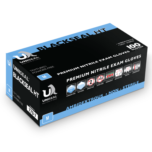 Uniseal®  Nitrile Exam Gloves – BlackSeal HT Powder-Free