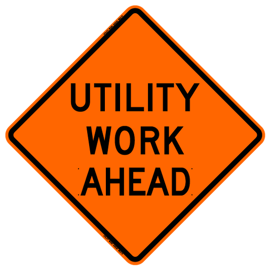 Utility Work Ahead Roll Up Sign (RUS)