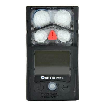 Ventis Pro5 Personal Gas Monitor, LEL (Pentane), CO, O2, Li-ion Extended Run Time Battery, No Pump, Black, UL/CSA, LENS Wireless, English
