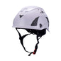 White AeroPro Safety Helmets on white background. ANSI/ISEA Z89.1-2014 OSHA Certified Type 1 Class C Safety Helmets used for Construction, Rescue & Arborist. 