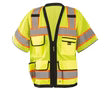 Solid/Mesh Heavy Duty Two-Tone Surveyor Vest W/Zipper LUX-HDS2T3