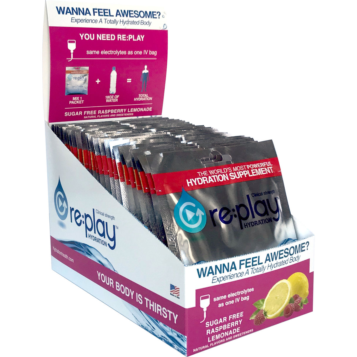 re:play: Clinical Strength Hydration Recovery Electrolyte Drink Powder